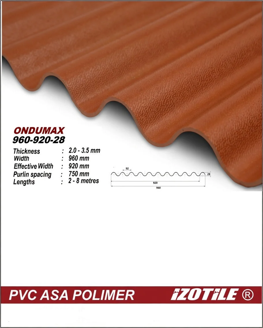Izotile Ondumax Терракота 960х2100 мм (2,02м2) 1 Polycarbonate.md Izotile Ondumax Терракота 960х2100 мм (2,02м2)
