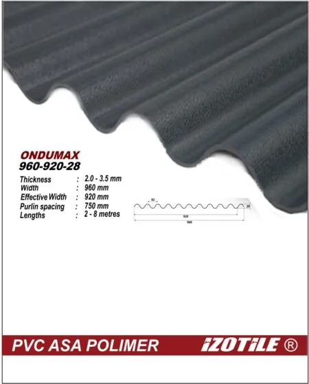Izotile Ondumax Антроцит 960х2100 мм (2,02м2)