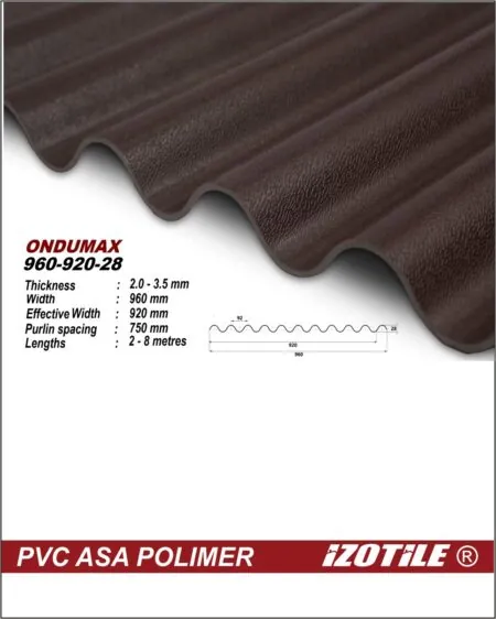 Izotile Ondumax Коричневый 960х2100 мм (2,02м2)