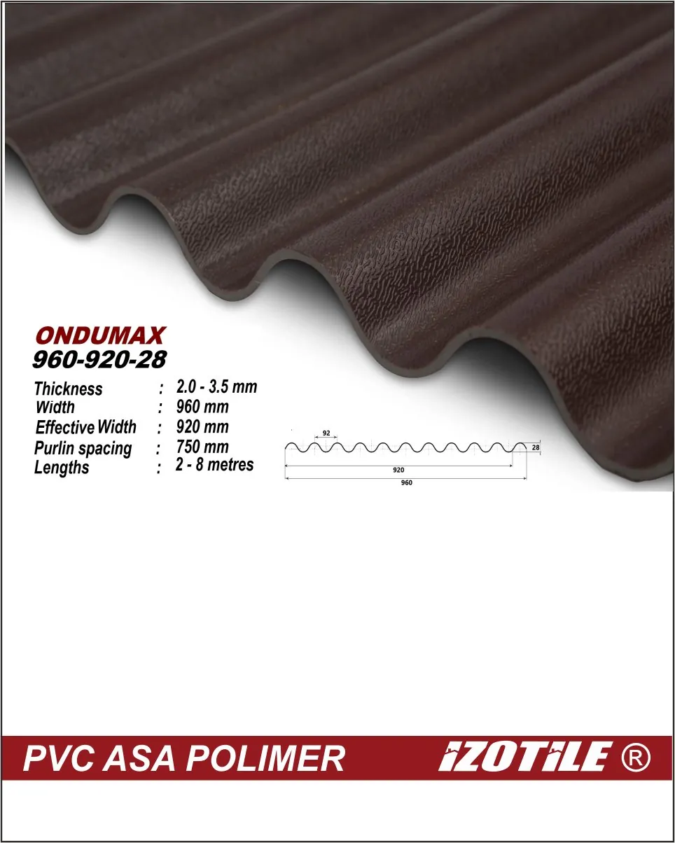 Izotile Ondumax Коричневый 960х2100 мм (2,02м2) 1 Polycarbonate.md Izotile Ondumax Коричневый 960х2100 мм (2,02м2)