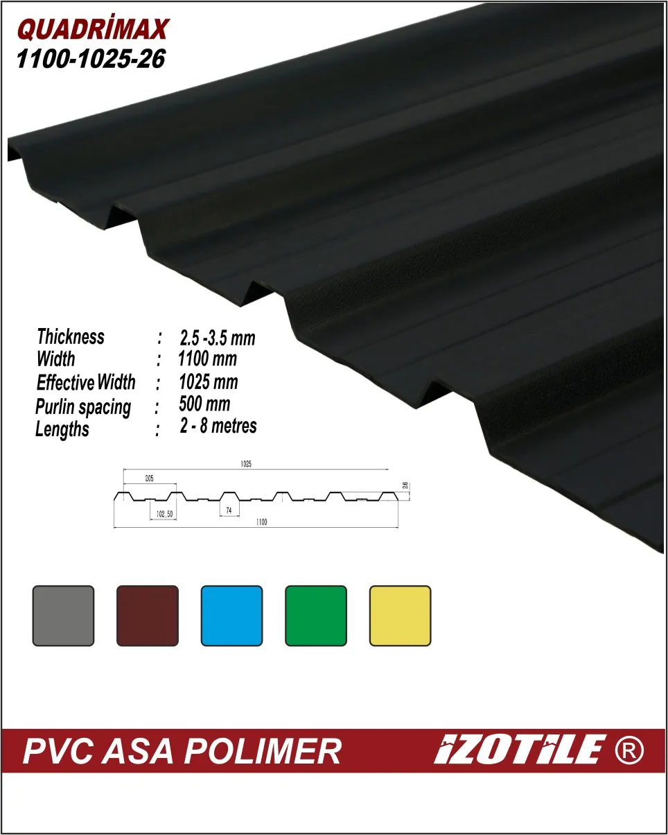 Izotile Qadrimax 1100х2000-6000 мм 1 Polycarbonate.md Izotile Qadrimax 1100х2000-6000 мм